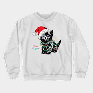 Cute Catmas Tree Crewneck Sweatshirt